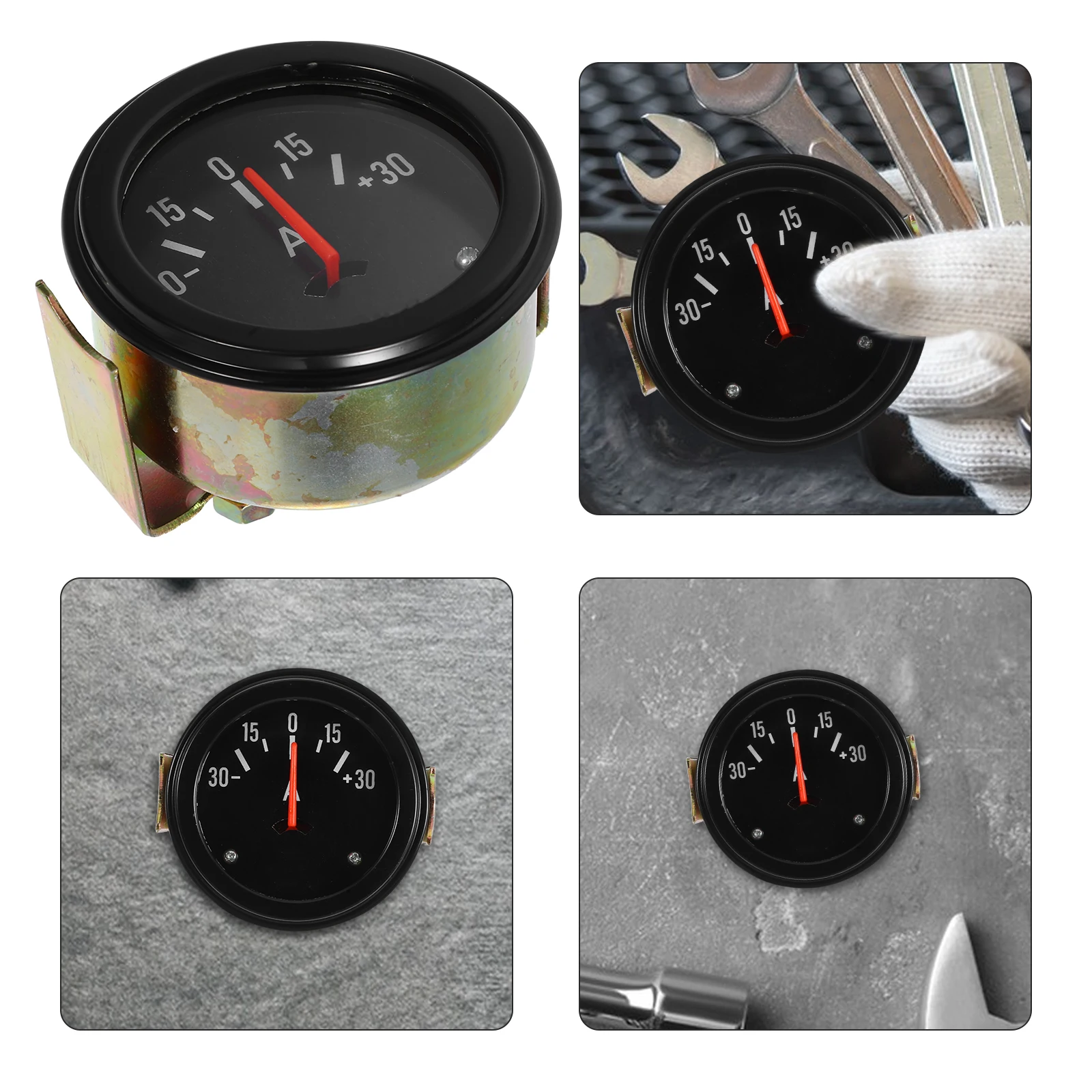 

12V-24V Current Meter Analog Display Easy-To-Read Precision Ammeter Metal Construction Car Truck Tractor