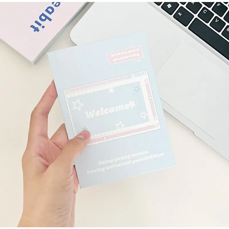 2024 Ins Simple Style Double Fold Card Practical Card Set Card Head Gift Packaging Card Greeting Card Message Card