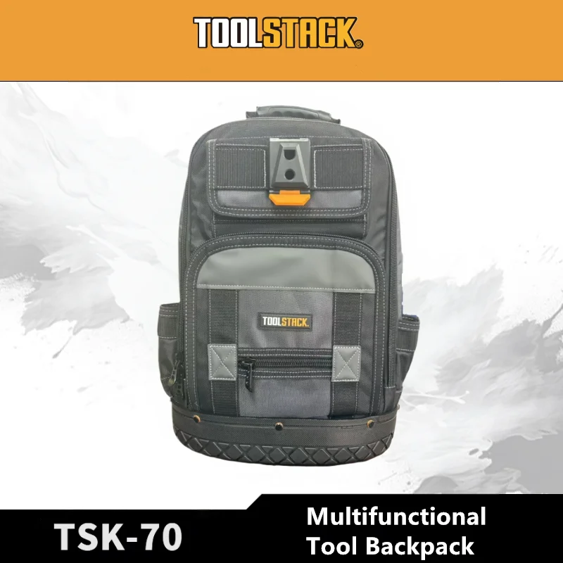 

TOOLSTACK Tool Bag Multifunctional Backpack Rugged Off-Road Base, for Heavy-Duty Jobsite Back Pack for Electricians,Construction