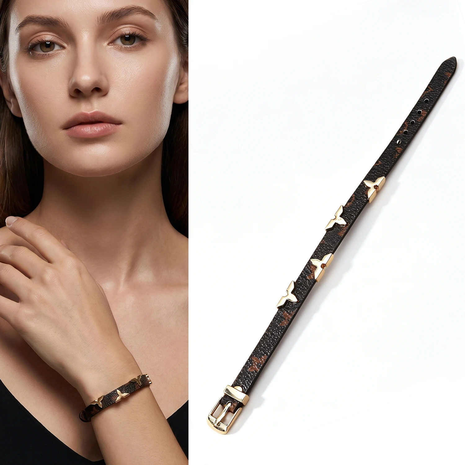 1. Damen-Armband, mehrfarbig, gestreift, schmal, mit glatter, glänzender Oberfläche, elegantes Handgelenksaccessoire für Dates und Abendveranstaltungen. – Detail 8