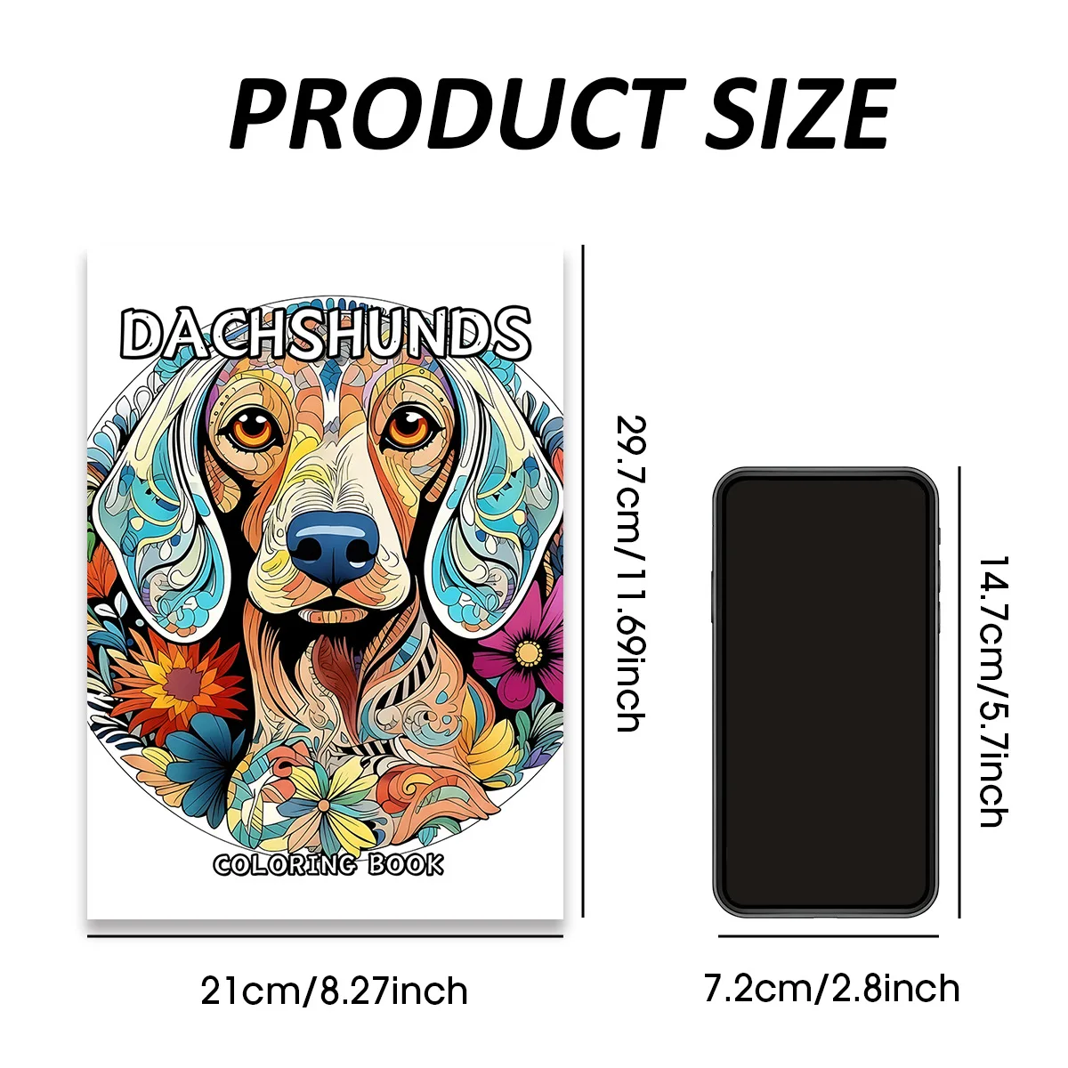 Dachshunds Coloring Book Cute Dachshund Dog Floral Mandala Zentangle Pattern Stress Relief Drawing Gift For Dog Lovers