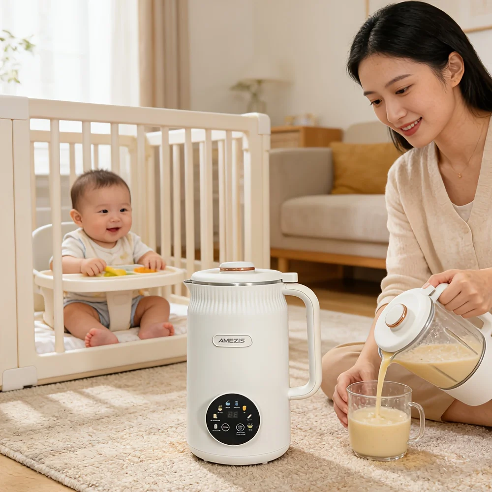 Multifunctional Soybean Milk Machine - an Automatic Mixer with Heating Function, Using Wall-Breaking Technology to Support Home Cooking and Easily Make Nutritious Drinks
