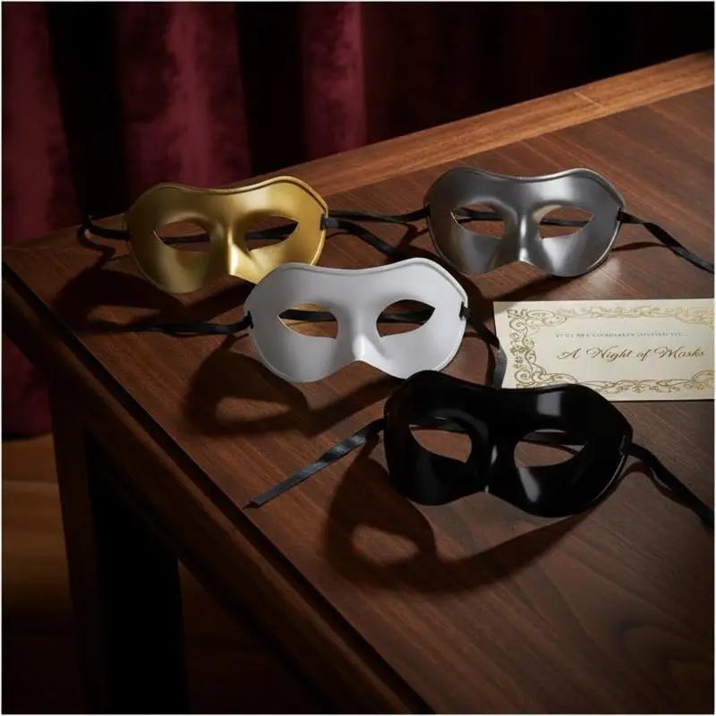 1Pcs Masquerade Eye Mask Venetian Couple Cosplay Costume Props Halloween Carnival Prom Party Headdress Plastic Face Masks