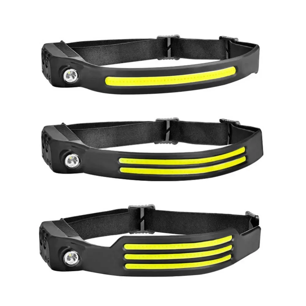 COB LED Waving Induction Headlamp Portable Camping Headlight  Motion Sensor Head Lamp USB Rechargeable Waterproof Flashlight