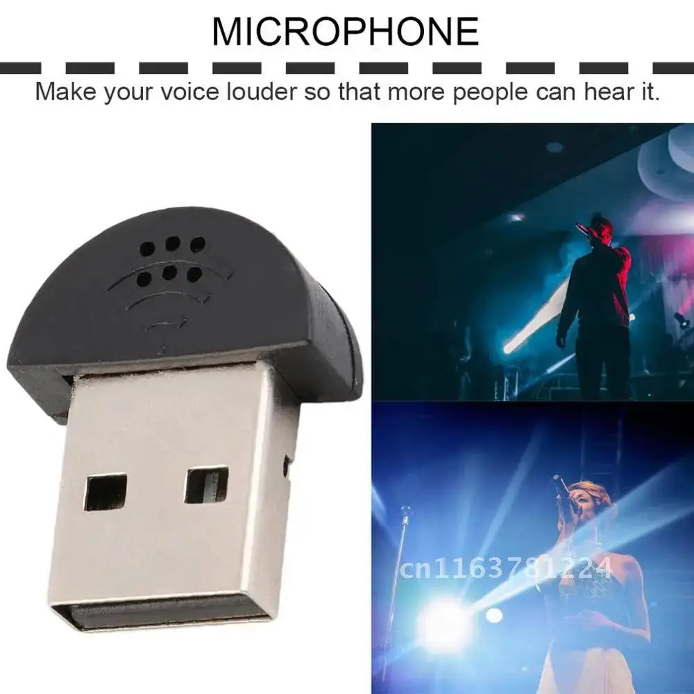 

Super Mini USB 2.0 Microphone Portable Studio Speech MIC Audio Adapter Driver Free for Laptop/Notebook/PC/MSN/Skype