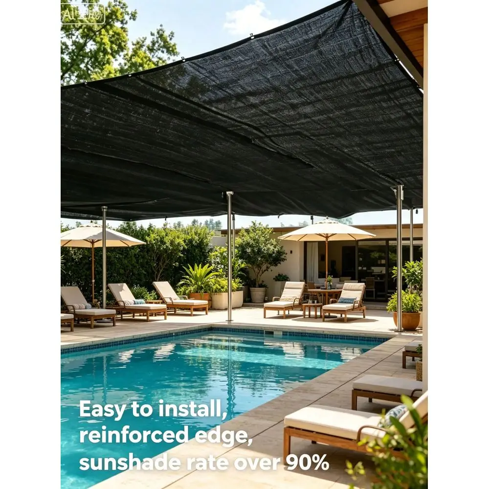 

Aluminet Sun Shade Cloth Mesh With Grommets 8190 UV Protection, Gray, Durable PE Material For Garden, Pet Canopy, And Vehicle C