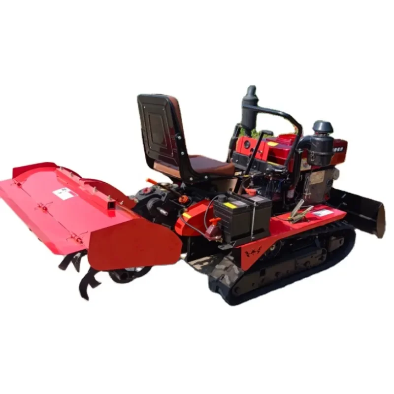 Agricultural farm tools and equipment crawler rotary tiller price with various implement