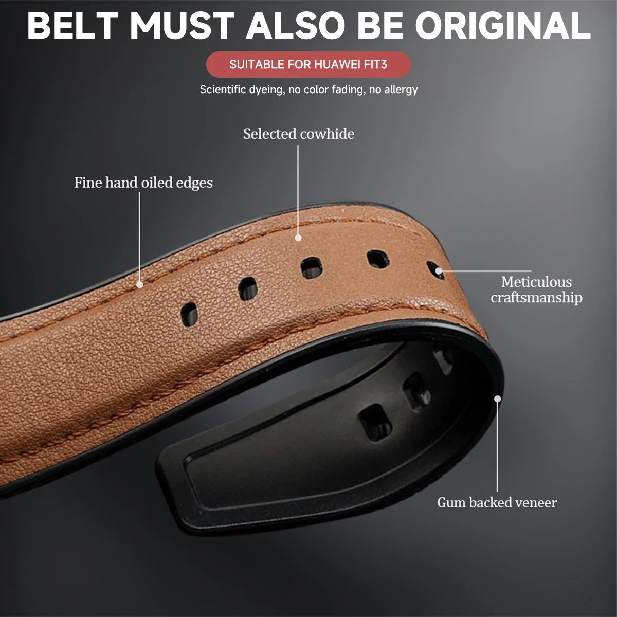 Strap For Huawei Watch Fit 3 Wristband Leather Watchband Belt Bracelet for Huawei Watch Fit 3 2 1 Correa Replacement Accessories