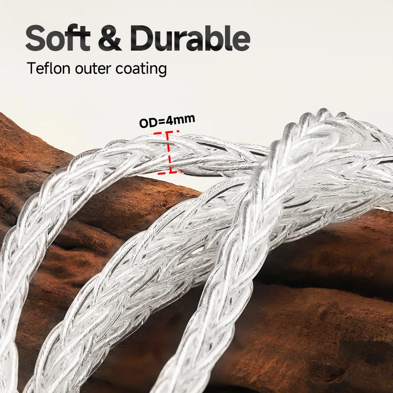 CYKO قسط 4N الفضة النقية 3.5 مللي متر Aux كابل الصوت النحاس النقي مطلية بالذهب TRS/TRRS التوصيل لمكبرات الصوت الكمبيوتر