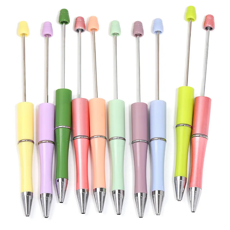 100Pcs Bead Pen Wholesale Creative Plastic Beaded Pen Ballpoint Pens Printable Beadable Pen DIY Gift for Student Office Supplies