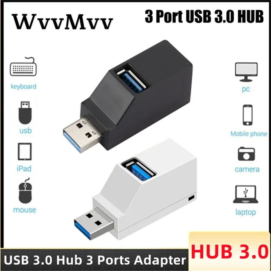 

USB 3.0 HUB Adapter Extender Mini Splitter Box 1 to 3 Ports High Speed USB 2.0 For PC Laptop Parts U Disk Card Reader Splitter