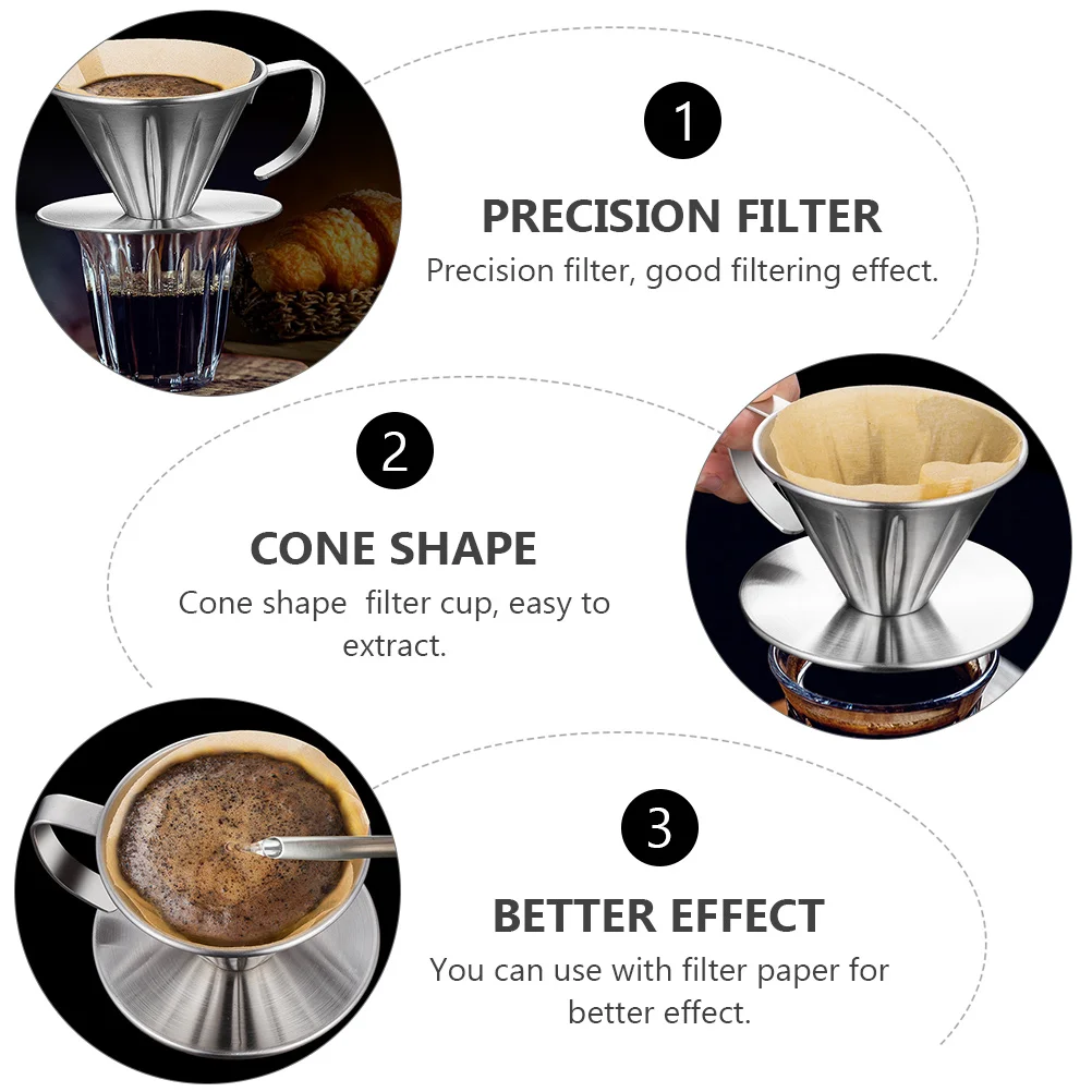 

Stainless Steel Filter Coffee Strainer Strainer Drip Cone Funnel Home Use Precision Tea Making Tool Coffee Machine