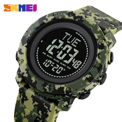 SKMEI Military Sport Watch for Men Compass World Time Electronic Watches with 3 Alarm Clock Waterproof Men's Wristwatch