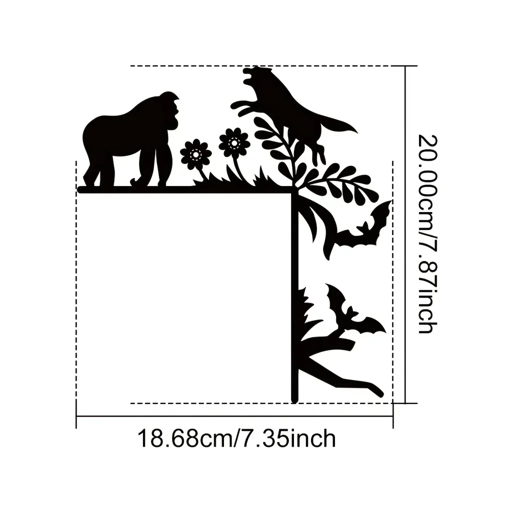 metal iron Metal Orangutan Animal Home Decorative Wall Stickers Door Corner Decoration Door Frame Corner Decor Metal Wall Hangin