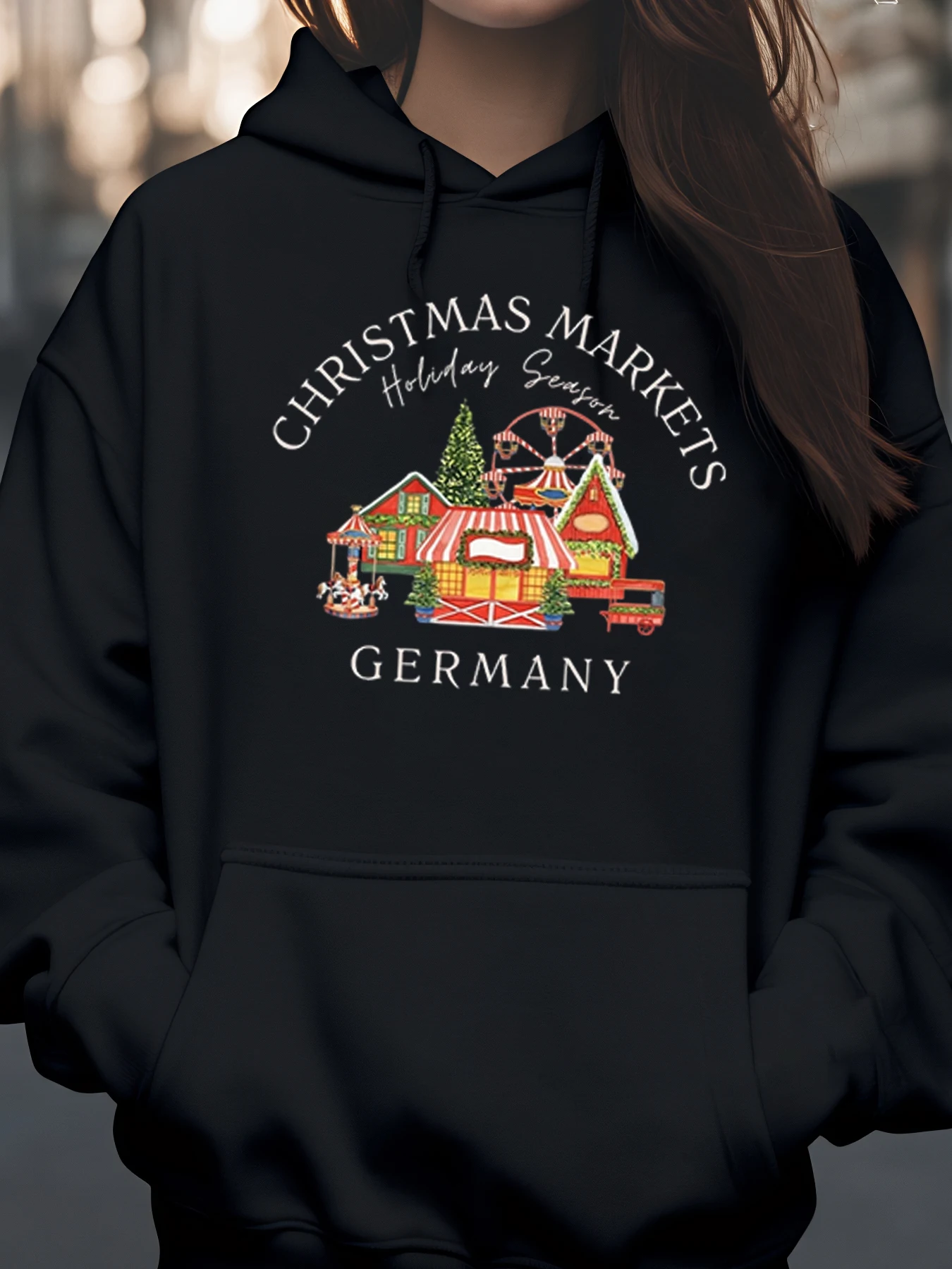 

Рождественские рынки, праздничный сезон, Германия, толстовка с принтом, зимний праздничный наряд для женщин и мужчин