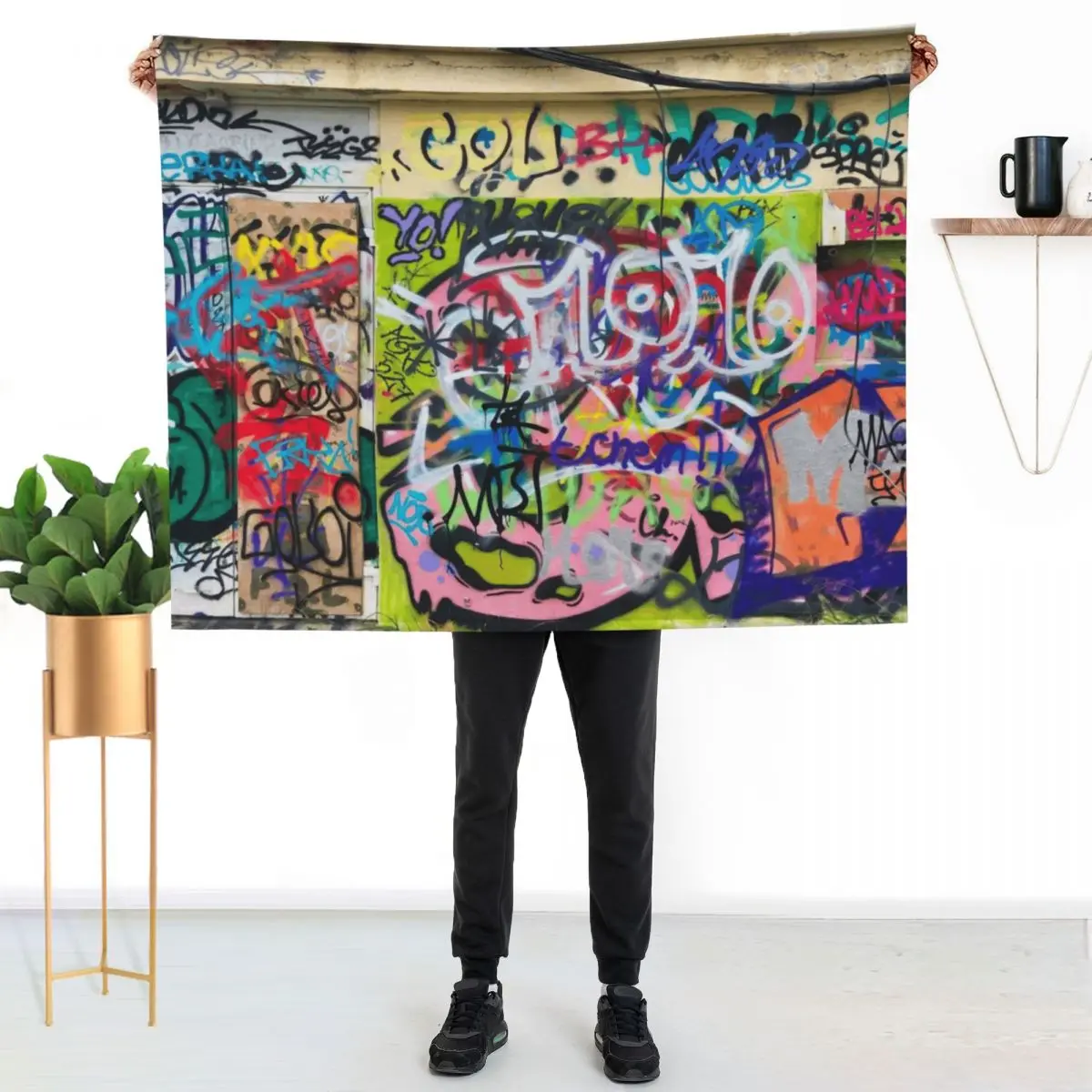 Urban Graffiti Throw Blanket decorative Bed Fashionable Personalized Gift Kid'S Stuffeds for winter Blankets
