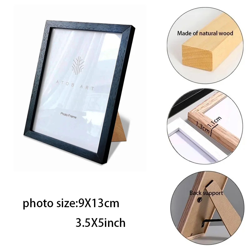 Natural Solid Oak Wood Picture Frame Interior Decoration Photo Frames For Pictures Wall Hang Picture Frame Rectangle Frame