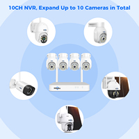 Hiseeu WiFi 5MP PTZ Digital Zoom Wireless Audio Outdoor Street Full Color Kit CCTV IP Video Surveillance Camera Security System