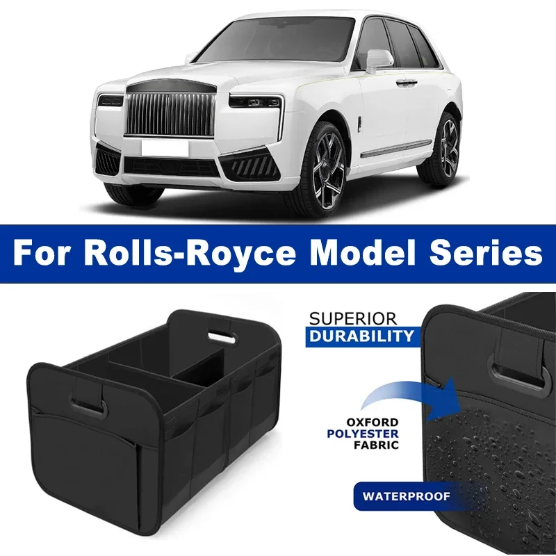 

Foldable Car Organizer Portable Storage Box With Side Net for Rolls-Royce Phantom Ghost Cullinan Wraith Dawn Silver-Spirit