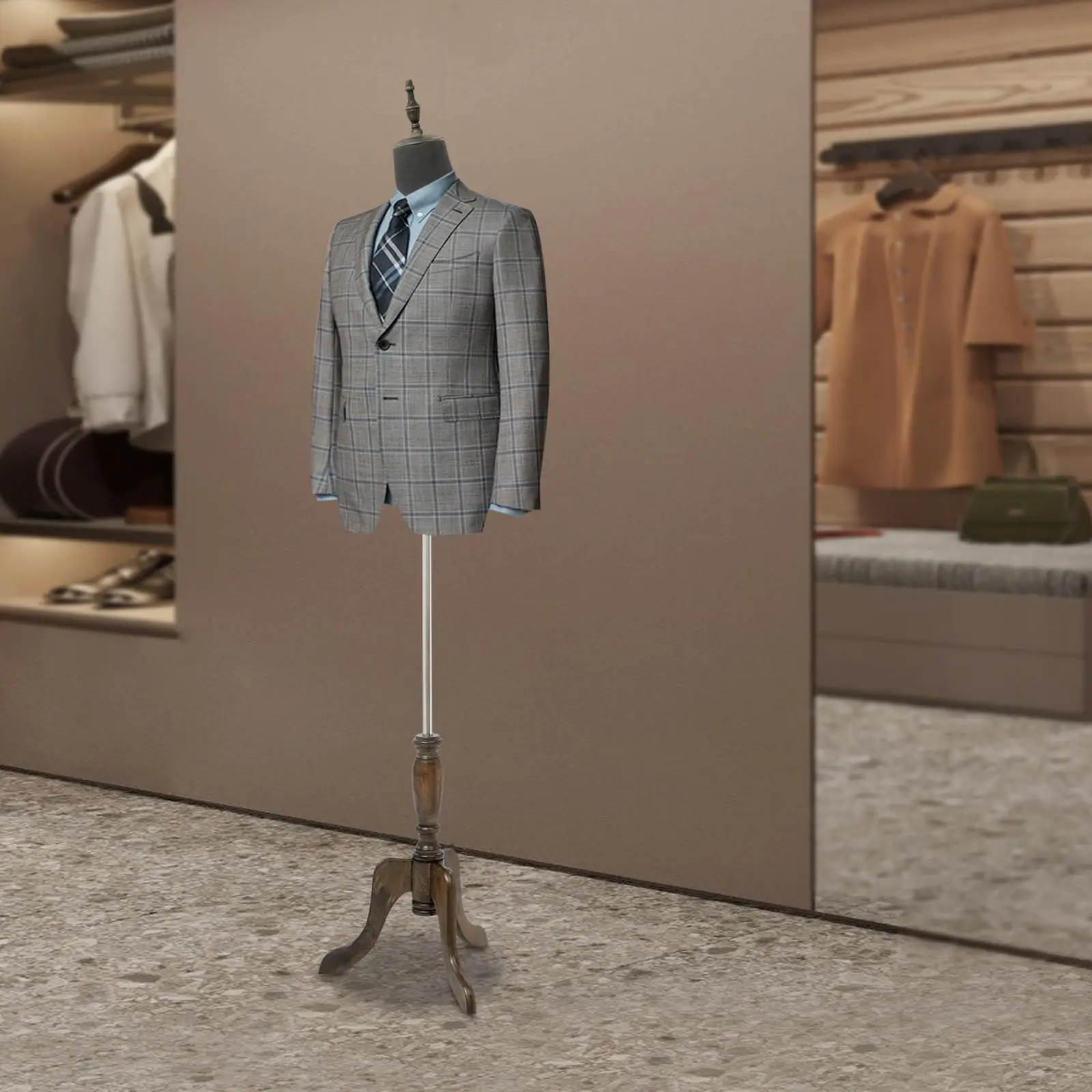 Torso manichino maschile con altezza regolabile, nero, per negozi di abbigliamento da uomo e laboratori di sartoria, manichino a forma di abito maschile B