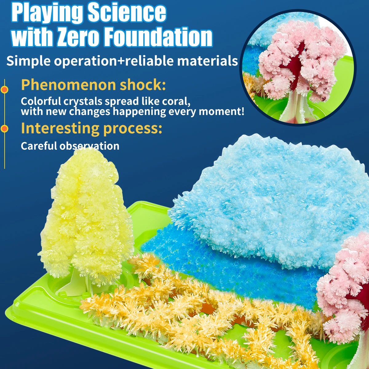 مجموعة تزايد الكريستال التعليمية للعلوم (نمط المناظر الطبيعية الخلابة) - لعبة تعليمية، هدية مثالية للعطلات والعام الجديد (عيد الميلاد/الهالوين)