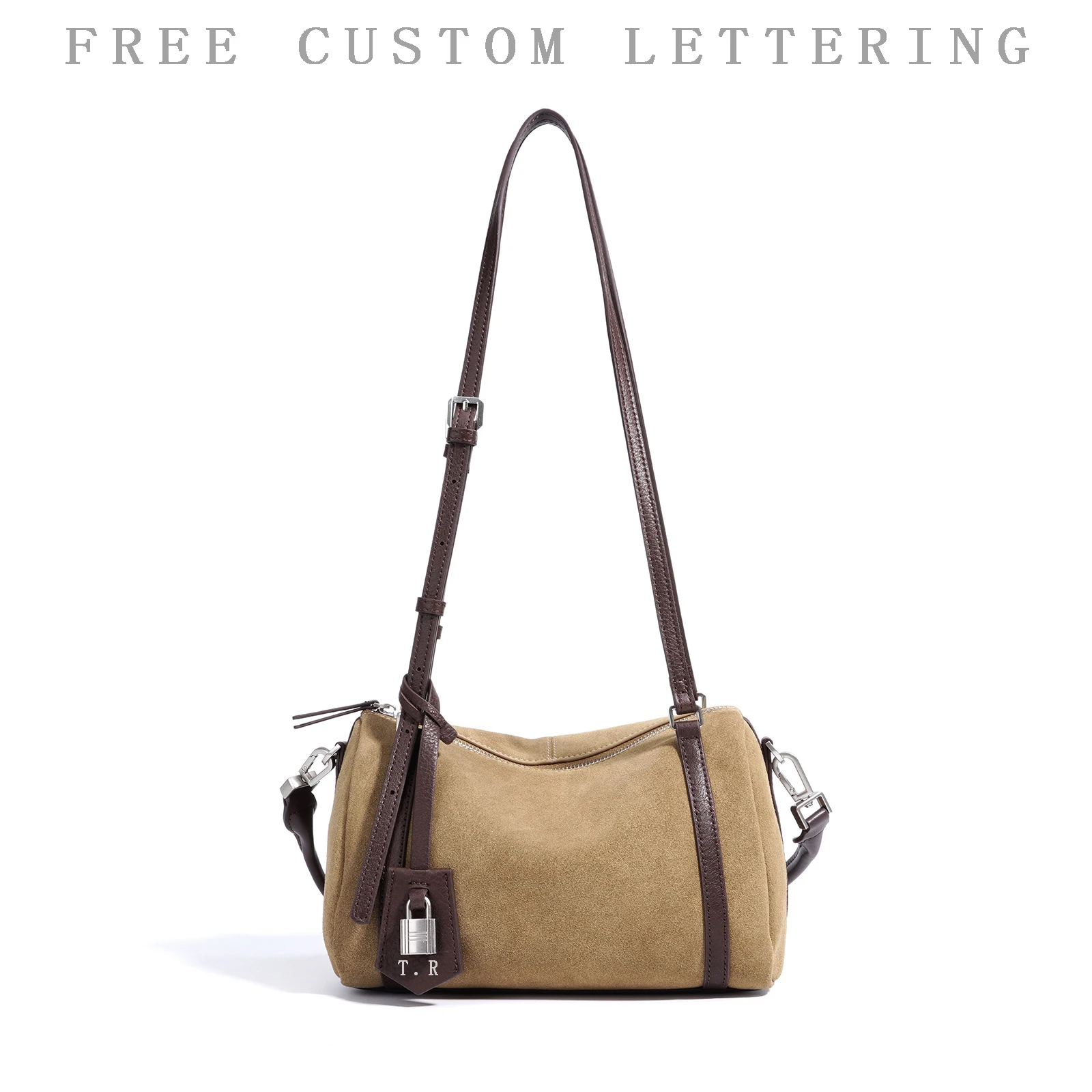 

Suede Women's Armpit Bag 2025 Autumn New Niche Design Frosted Cowhide Lock Pendant Antique Fashion Single Room Crossbody Bag