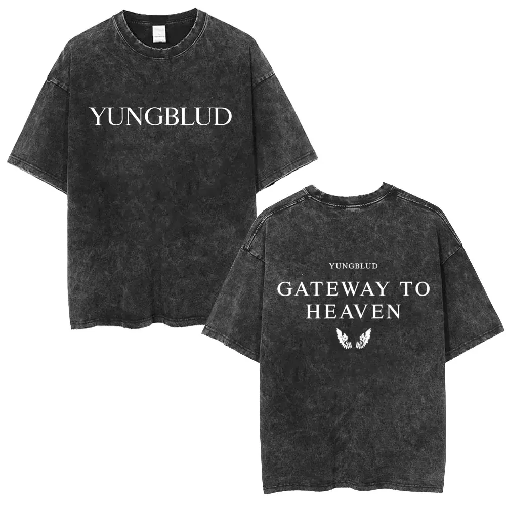 Washed Vintage Singer Yungblud Graphic T-shirt Men Women Clothing Fashion Hip Hop T Shirts Male Rock Vintage Oversized T-shirts