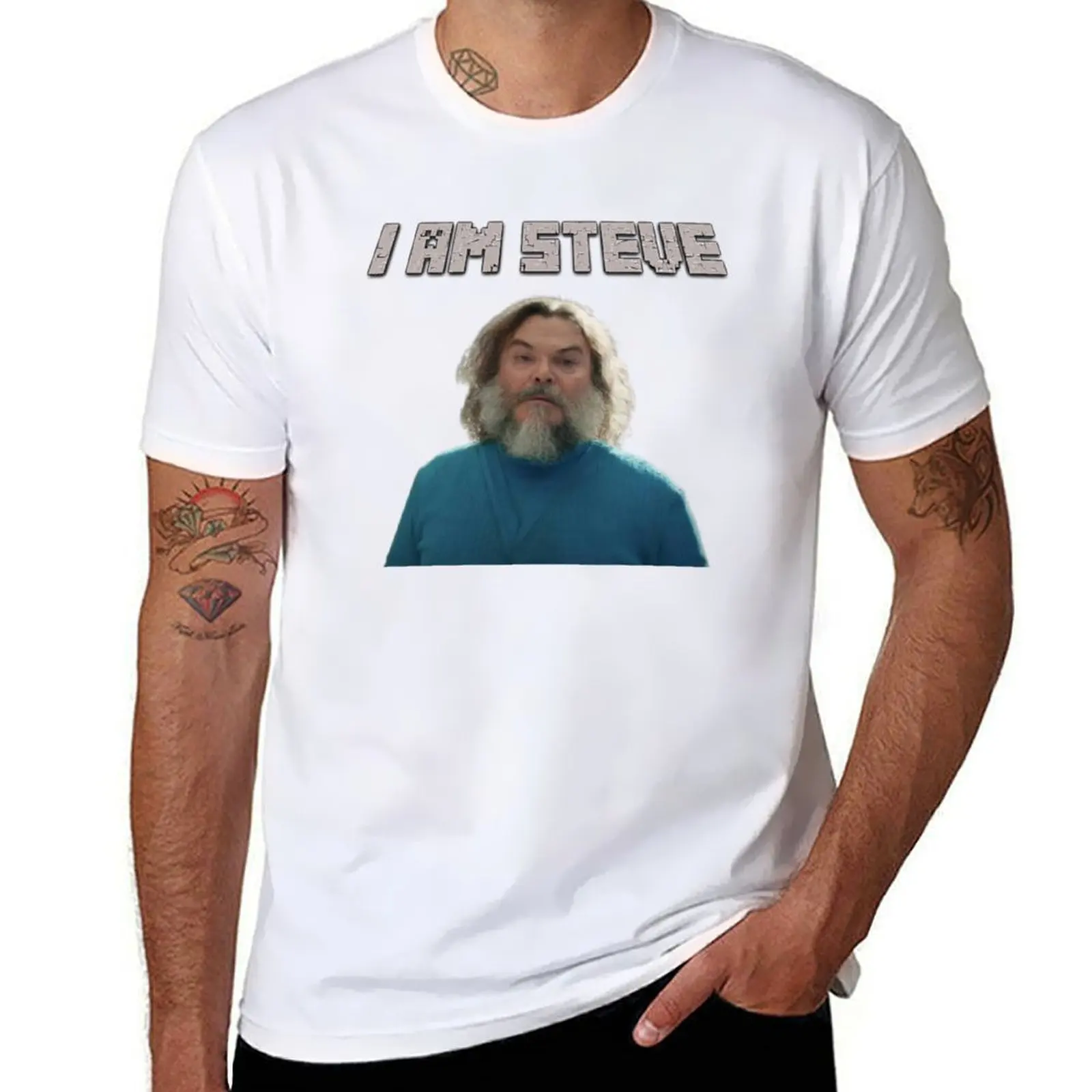 

Jack Black I am Steve T-Shirt t shirts for man cotton funny man t shirts graphic T-Shirt