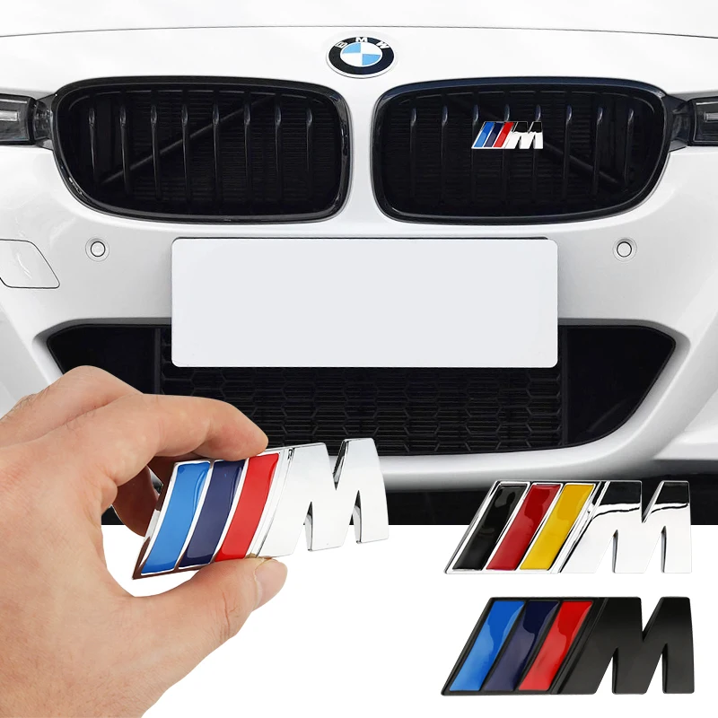 1pcs Car Front Grille Badge Emblem Grill For Performance M BMW E34 E36 E60 E90 E46 E39 E70 F10 F20 F30 X5 X6 X1 M3 M5 M6 F01 F02