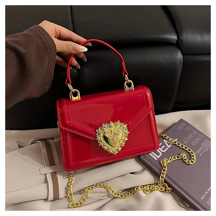 Модная женская сумка 2026 года с дизайном в виде сердца, кошелек на плечо со съемной цепочкой, универсальная сумка через плечо и ручная сумка