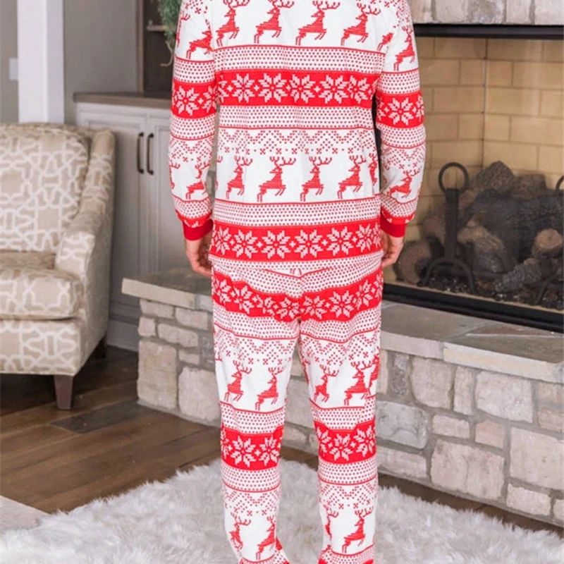 Winter Family Christmas Pajamas Set Mother Dad Kids Baby Xmas Matching Outfits Elk Print Soft Sleepwear Christmas Pajamas Family