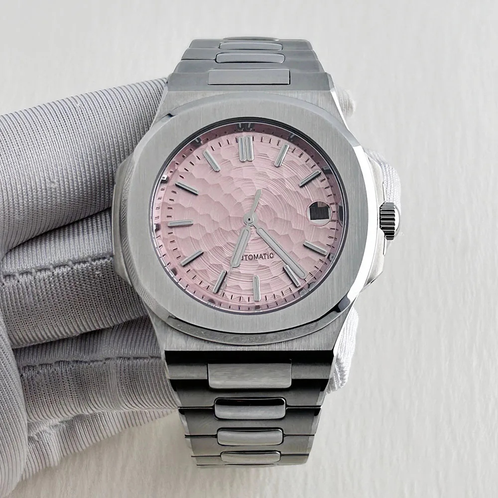 New NH35 Watch Man's Watch Customize logo Dial Stainless Steel Mechanical Watch Fit NH35 movement Watch