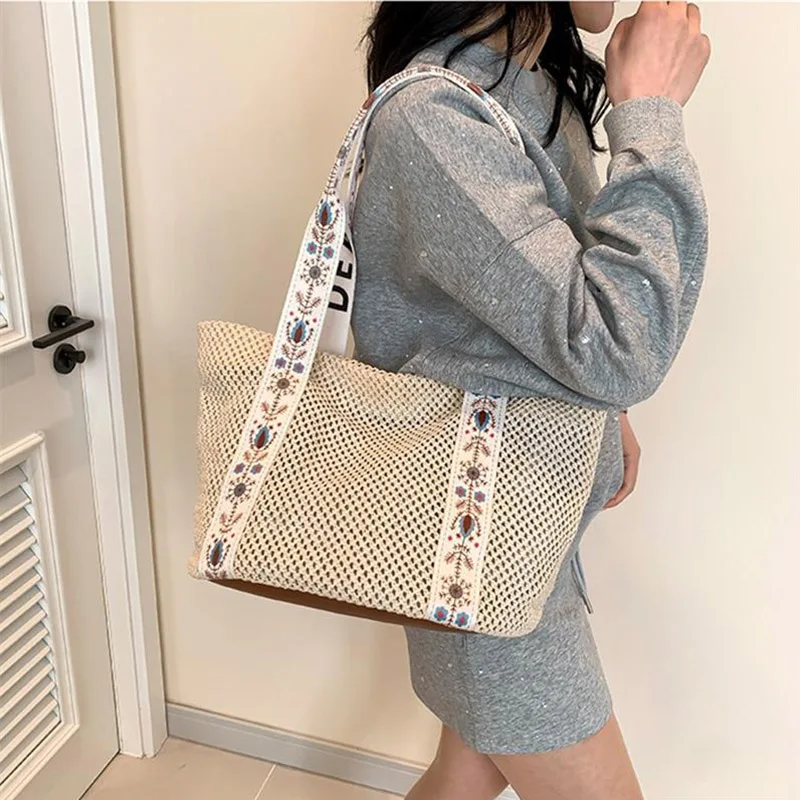 

Bag Woman Beach Tote Hand Bags For Women Large Luxury Brand Designer Straw Travel Tote Ladies Woven High Quality Student