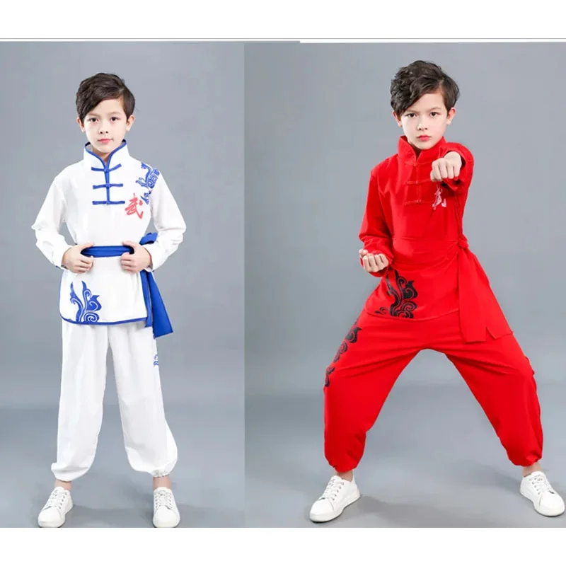 Kinderen Volwassen Chinese Traditionele Wushu Uniform Kids Kungfu Kleding Martial Arts Pak Outfit Changquan Kostuum Voor Meisje Jongen