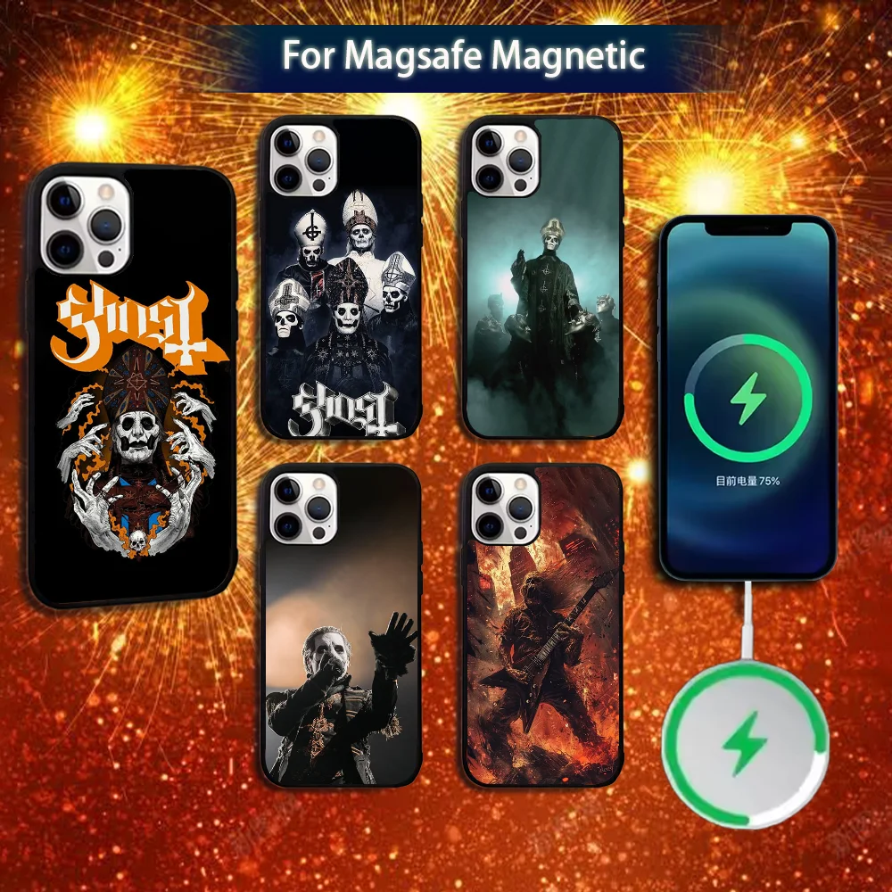 

G-Ghost Heavy Metal Band Phone Case For iPhone 16e,16,15,14,13,12,11,Plus,Pro,Max,Mini Magsafe Magnetic Wireless Charging