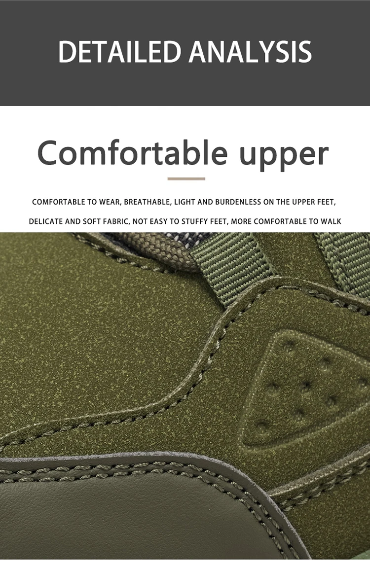 Herren-High-Top-Outdoor-Freizeitsportschuhe, mit stoßfestem Zehenschutz, rutschfester und abriebfester Sohle mit tiefem Profil, seitlichem Reißverschluss für einfaches An- und Ausziehen, geeignet für Wanderungen und Trekking, strapazierfähig und langlebig. – Detail 6