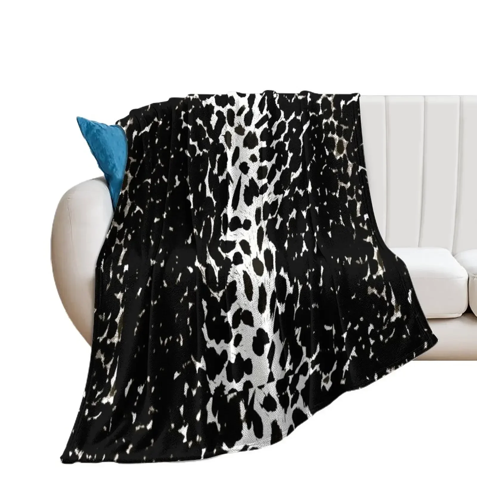 

Animal Print Cheetah Black and White Throw Blanket Softest Plush Cute Plaid Blankets