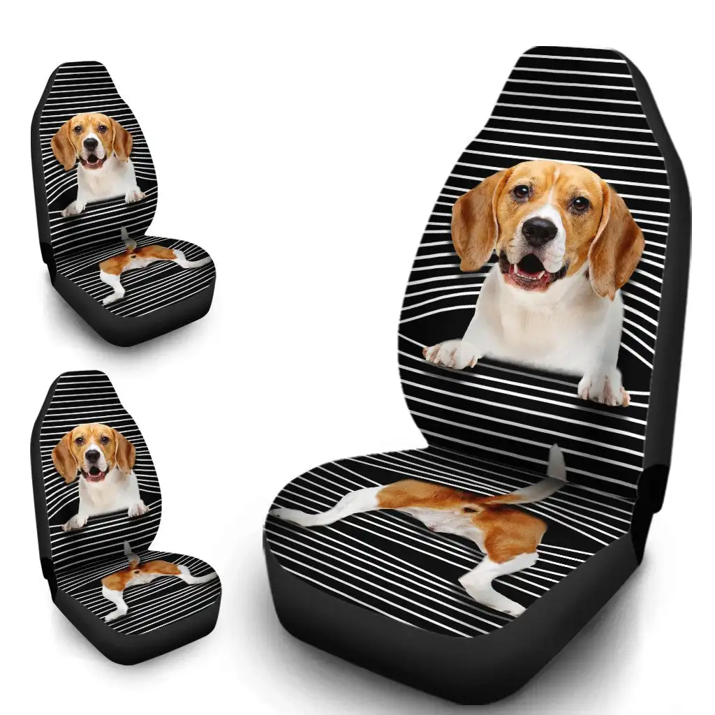 Funny Beagle Car Seat Covers  Beagle Car Accessories Gifts Idea For Dog Lovers, Universal Front Seat Protective Cover