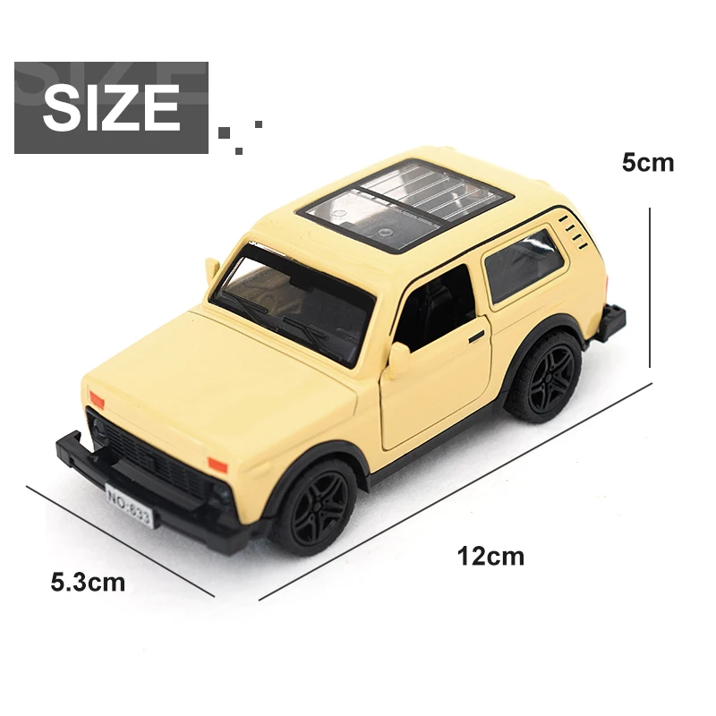 1:36 Alloy Diecast LADA NIVA Vintage Car Model Classic PullBack Car Miniature Vehicle Replica For Collection Gift Kids