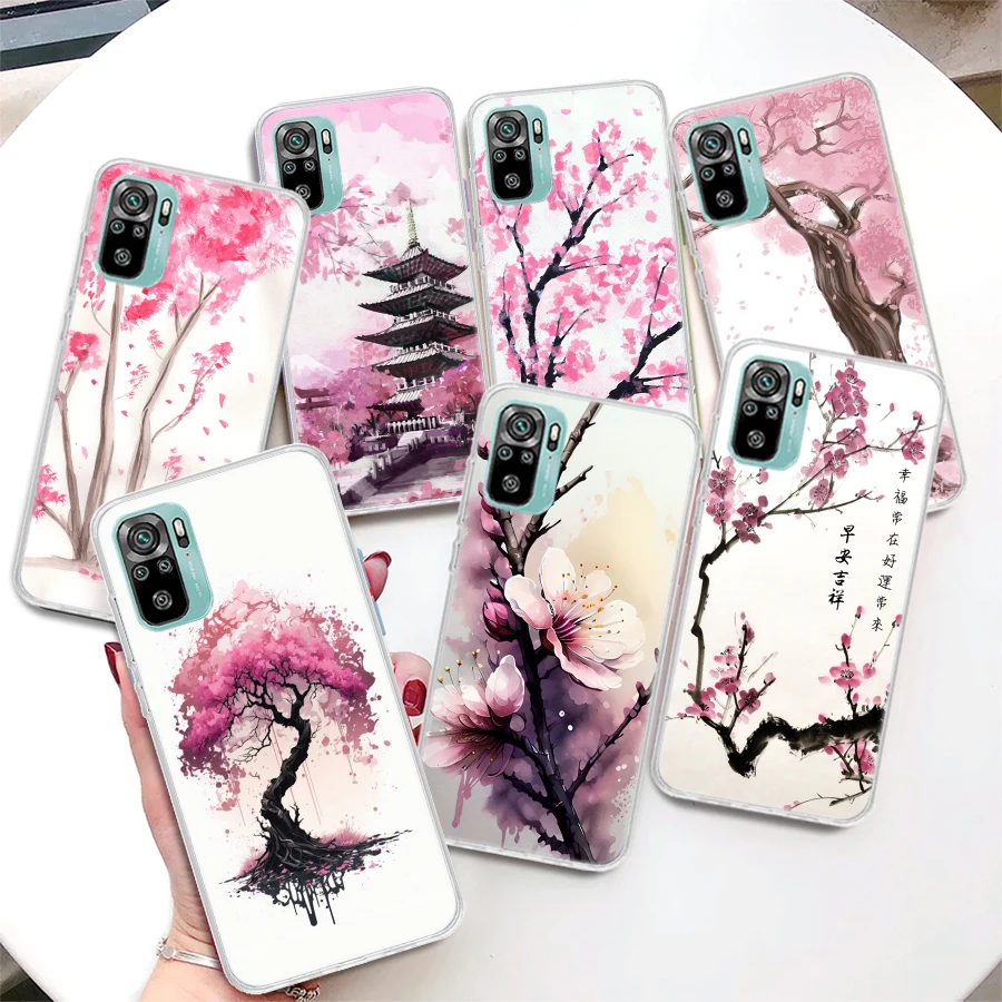 Cherry Blossom Tree Coque Phone Case For Xiaomi Redmi 12 10 9 9A 9C 9T 12C 8 8A 7 7A 10A 10C 6 6A K20 K30 K40 Pro S2 Soft Cover