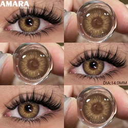AMARA-lentes de contacto de Color marrón con dioptrías, lentes de colores, moda coreana, miopía, Color Natural, ojos graduados, 0 ~ 8,00