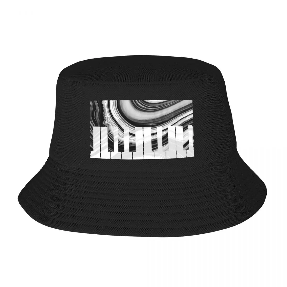 Marbled Music Art - Piano Keys - Sharon Cummings Bucket Hat Golf Wear Sunscreen Big Size Hat Anime Hat Women Beach Fashion Men's