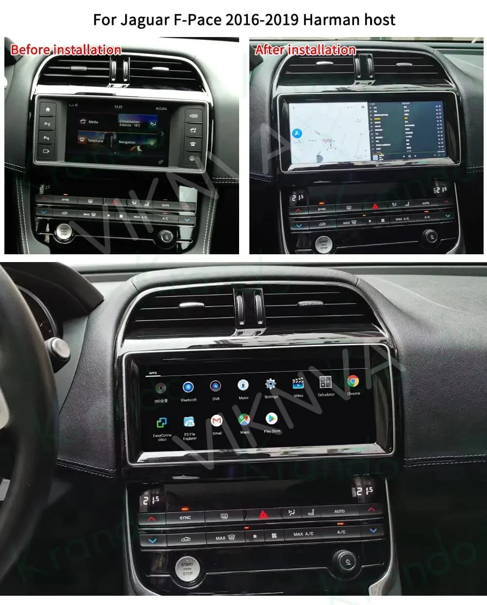 10.25Inch Android 15 Screen For Jaguar XE XEL F-PACE 2016-2019 Car Radio GPS Stereo Multimedia Video Player Head Unit CarPlay