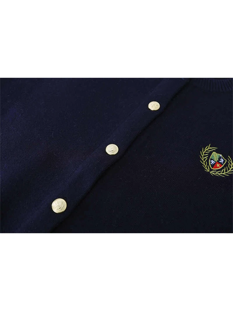 2025 가을 겨울 여성 프레피 스타일 긴 소매 포근한 스웨터 빈티지 자수 가디건 한국 니트웨어 2000년대 감성 신상