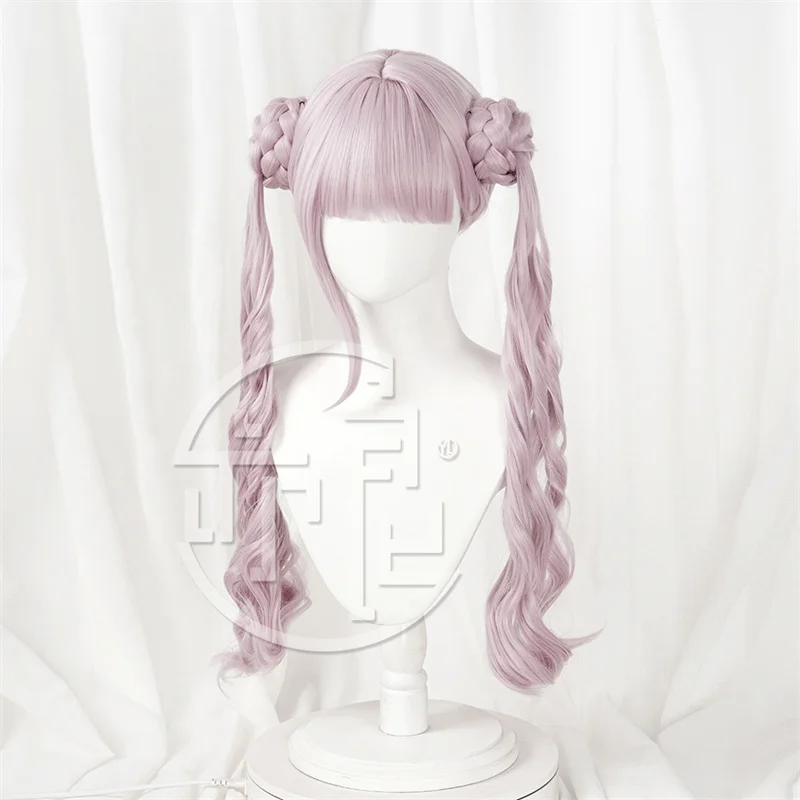 La centinaia linea Kako Tsukumo parrucca cosplay 65 cm lunghi doppia coda di cavallo capelli ultima accademia di difesa festa di Halloween donne ragazze