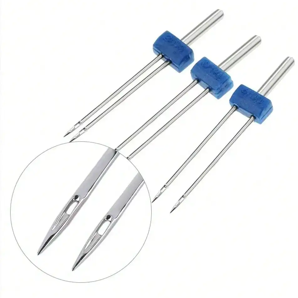 3/5PCS Sewing Machine Needles Double Twin Needles 2.0/90 3.0/90 4.0/90 Sewing Needles for Most Household Sewing Machine
