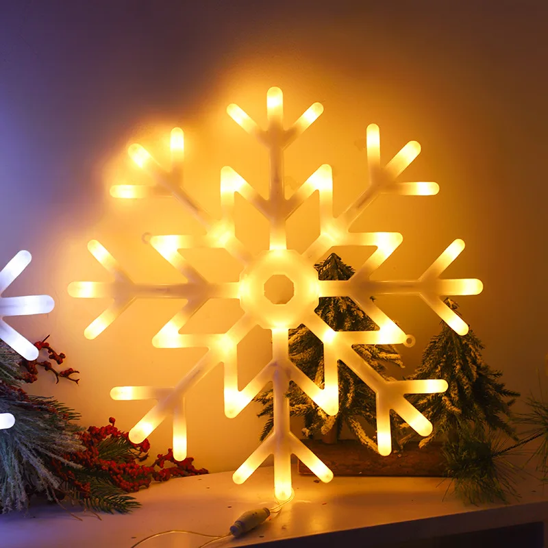 Led luminoso floco de neve pendurado luz da árvore natal feriado layout modelagem ao ar livre à prova dwaterproof água pendurado luz da árvore