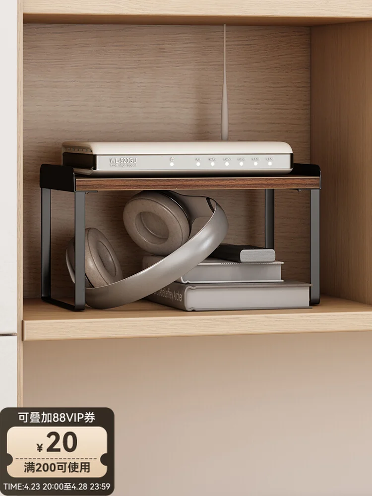 

Desktop Monitor Stand Wooden TV Riser WiFi Router Shelf Storage Bracket for Office Bedroom Studio Living Room