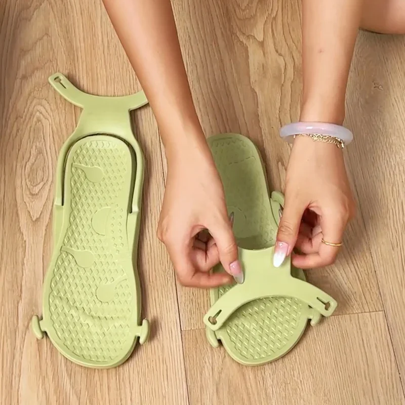 2026 Summer Women Folding Slippers Adults Portable Trip Travel Sandals Couples Indoor Soft Slides Men Beach Non-slip EVA Shoes
