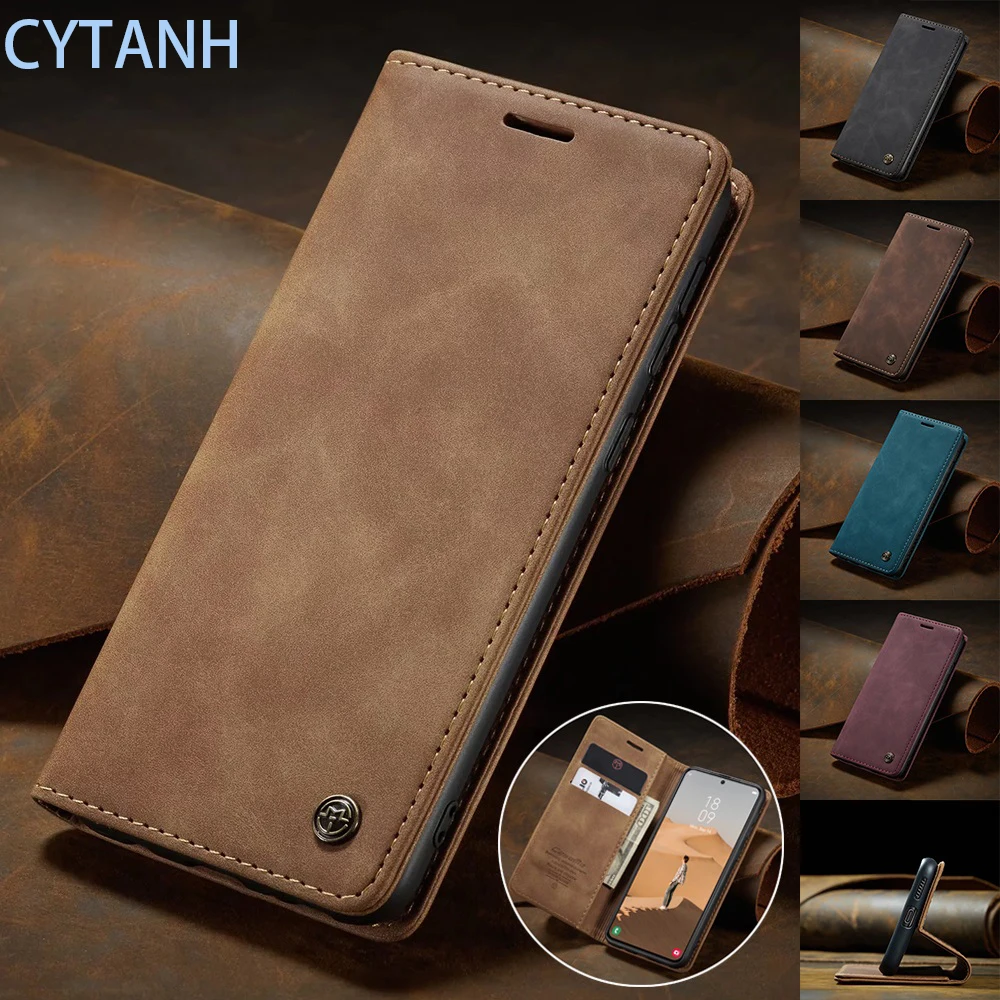 Flip Leather Phone Case For iPhone 15 Pro Max 14 Plus 13 12 11 Mini XS XR X SE 2022 8 7 6 6S Magnetic Wallet Card Etui N60E